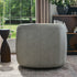 Ashlie Leather Swivel Barrel Chair - Comfy Swivel Chair | Accent Swivel Chairs | Kinwell Furniture | Mid Century Swivel Chairs